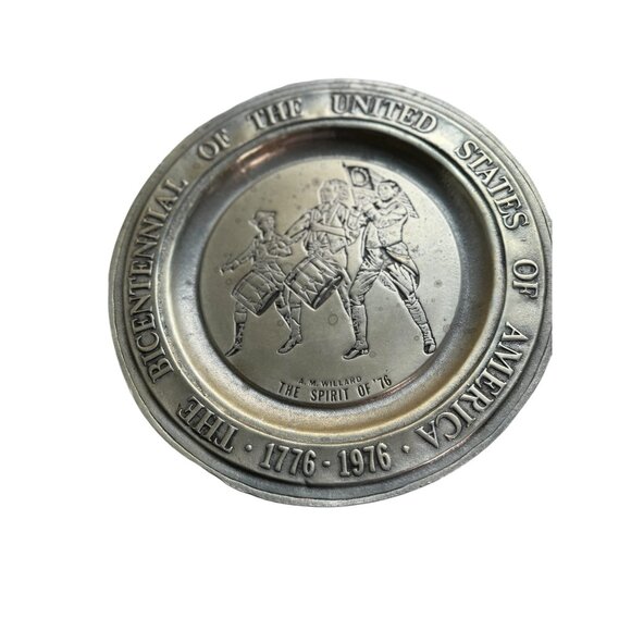 Bicentennial Of The United States Of America 1776-1976 Pewter Plate "The Spirit - Picture 4 of 7